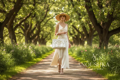 Anoushka Halo Luxury Tote Bag (White)